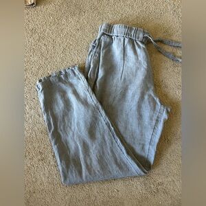 Women’s Light Gray Linen Drawstring Pants